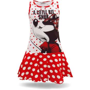 Minnie Maus Kleid Kinder Mädchen Sommerkleid Weiß Rot